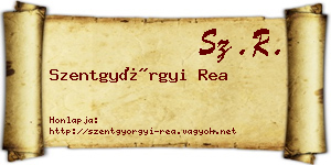 Szentgyörgyi Rea névjegykártya